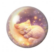 Cabochon en Verre Illustré Chat 12 à 25mm pour la création de bijoux fantaisie - DIY