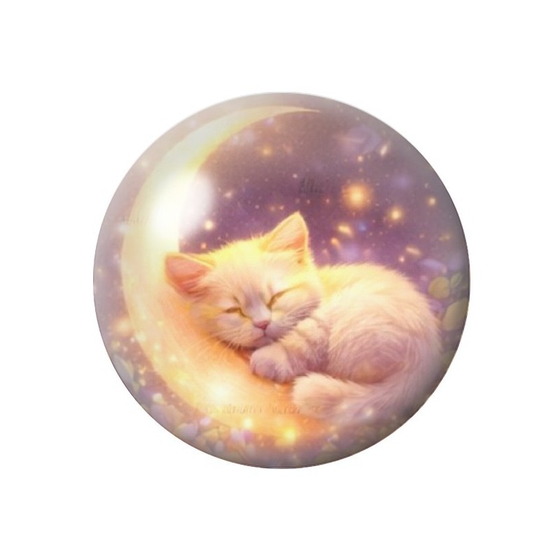 Cabochon en Verre Illustré Chat 12 à 25mm