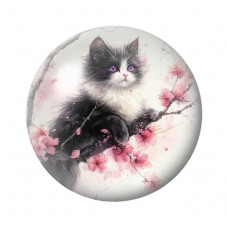Cabochon en Verre Illustré Chat 12 à 25mm pour la création de bijoux fantaisie - DIY