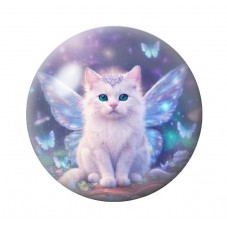 Cabochon en Verre Illustré Chat 12 à 25mm pour la création de bijoux fantaisie - DIY