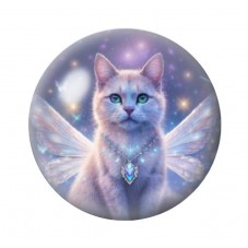 Cabochon en Verre Illustré Chat 12 à 25mm pour la création de bijoux fantaisie - DIY