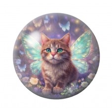 Cabochon en Verre Illustré Chat 12 à 25mm pour la création de bijoux fantaisie - DIY