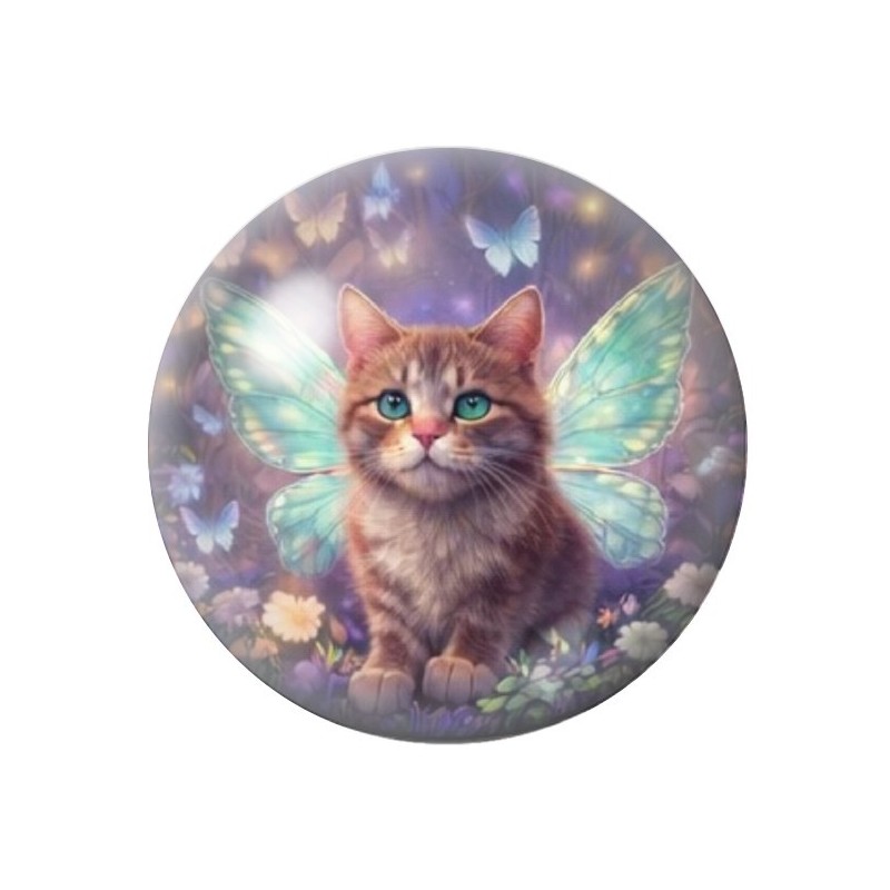 Cabochon en Verre Illustré Chat 12 à 25mm