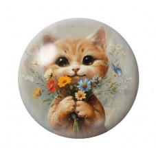 Cabochon en Verre Illustré Chat 12 à 25mm pour la création de bijoux fantaisie - DIY