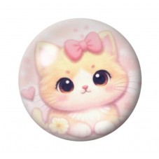 Cabochon en Verre Illustré Chat 12 à 25mm pour la création de bijoux fantaisie - DIY