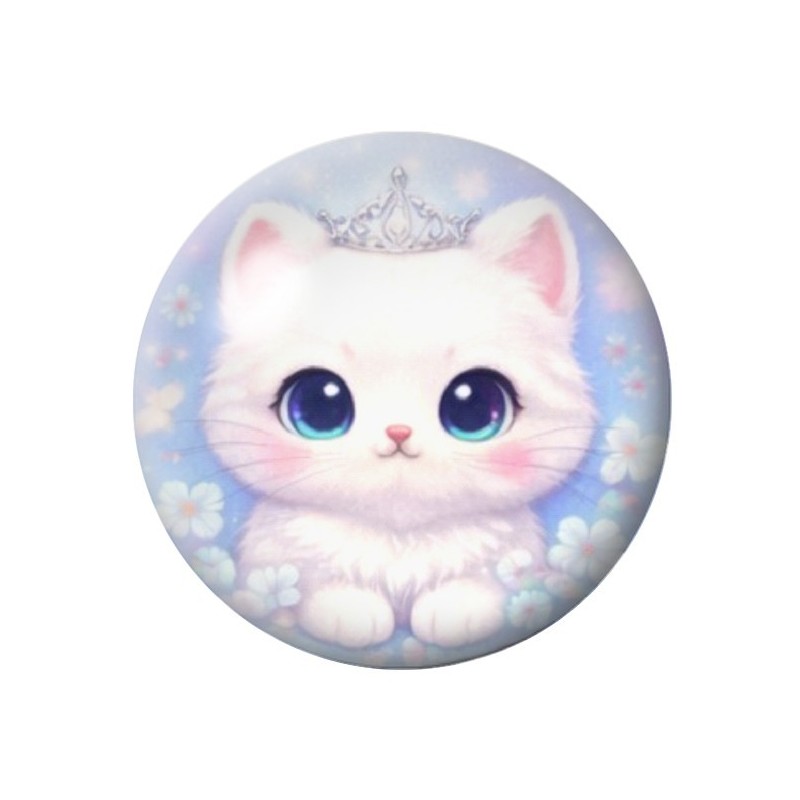 Cabochon en Verre Illustré Chat 12 à 25mm