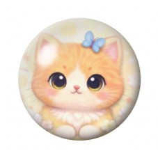Cabochon en Verre Illustré Chat 12 à 25mm pour la création de bijoux fantaisie - DIY