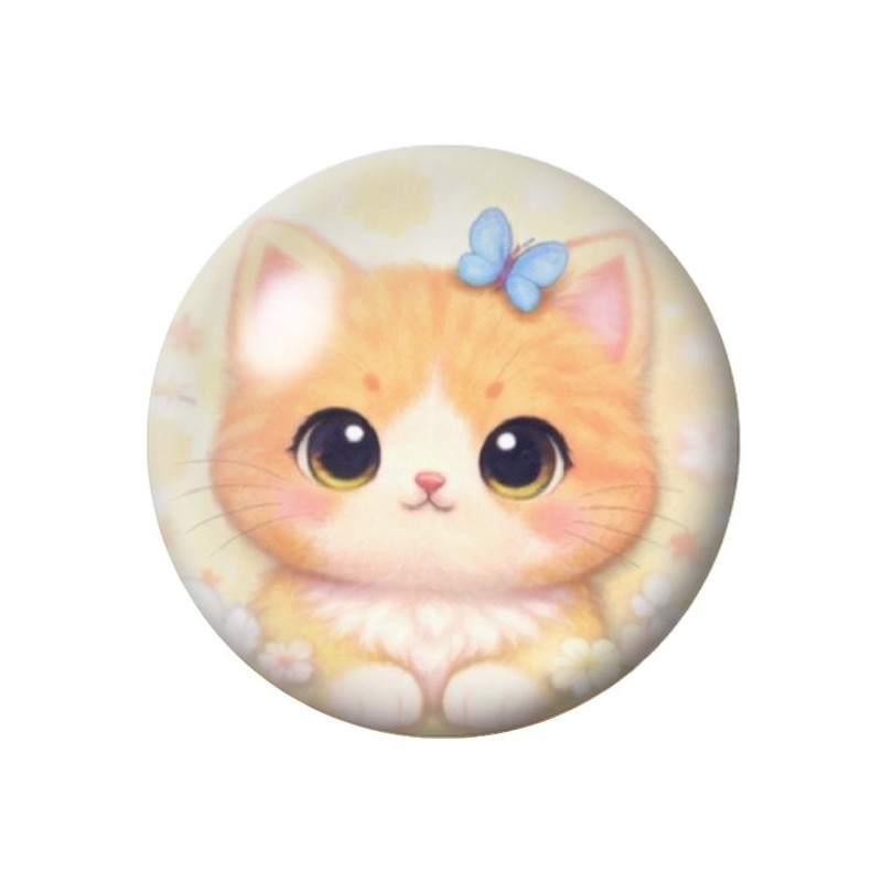 Cabochon en Verre Illustré Chat 12 à 25mm