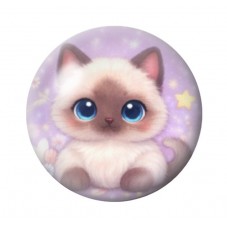 Cabochon en Verre Illustré Chat 12 à 25mm pour la création de bijoux fantaisie - DIY