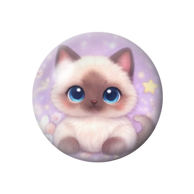 Cabochon en Verre Illustré Chat 12 à 25mm