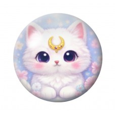 Cabochon en Verre Illustré Chat 12 à 25mm pour la création de bijoux fantaisie - DIY