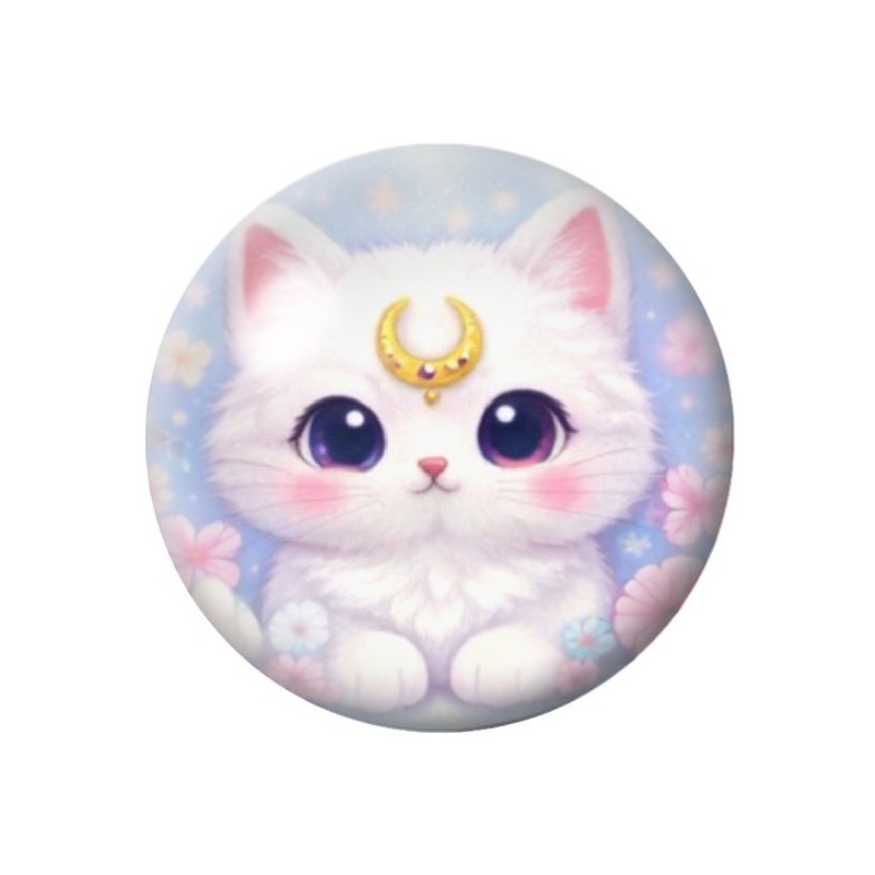 Cabochon en Verre Illustré Chat 12 à 25mm