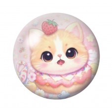 Cabochon en Verre Illustré Chat 12 à 25mm pour la création de bijoux fantaisie - DIY