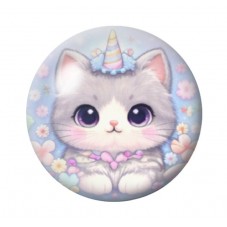 Cabochon en Verre Illustré Chat 12 à 25mm pour la création de bijoux fantaisie - DIY