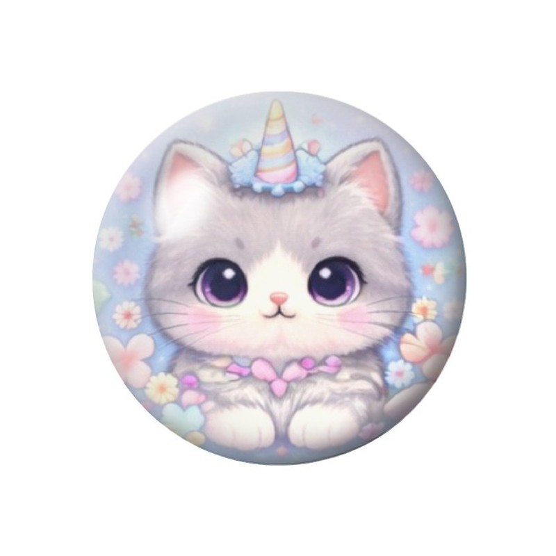 Cabochon en Verre Illustré Chat 12 à 25mm