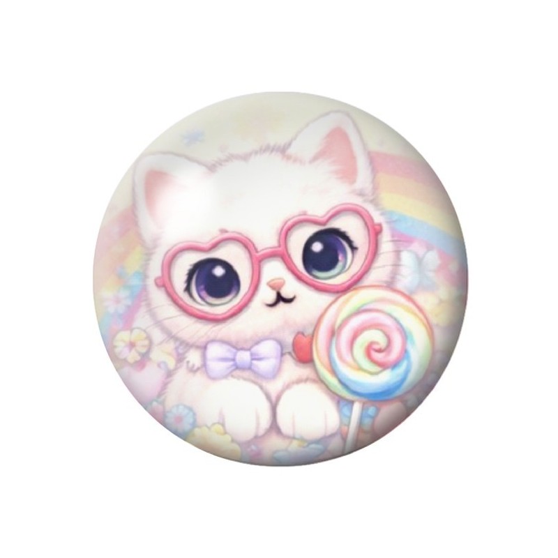 Cabochon en Verre Illustré Chat 12 à 25mm