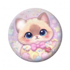 Cabochon en Verre Illustré Chat 12 à 25mm pour la création de bijoux fantaisie - DIY
