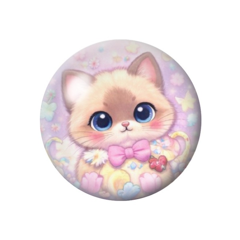 Cabochon en Verre Illustré Chat 12 à 25mm