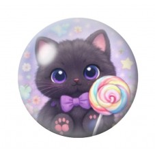 Cabochon en Verre Illustré Chat 12 à 25mm pour la création de bijoux fantaisie - DIY