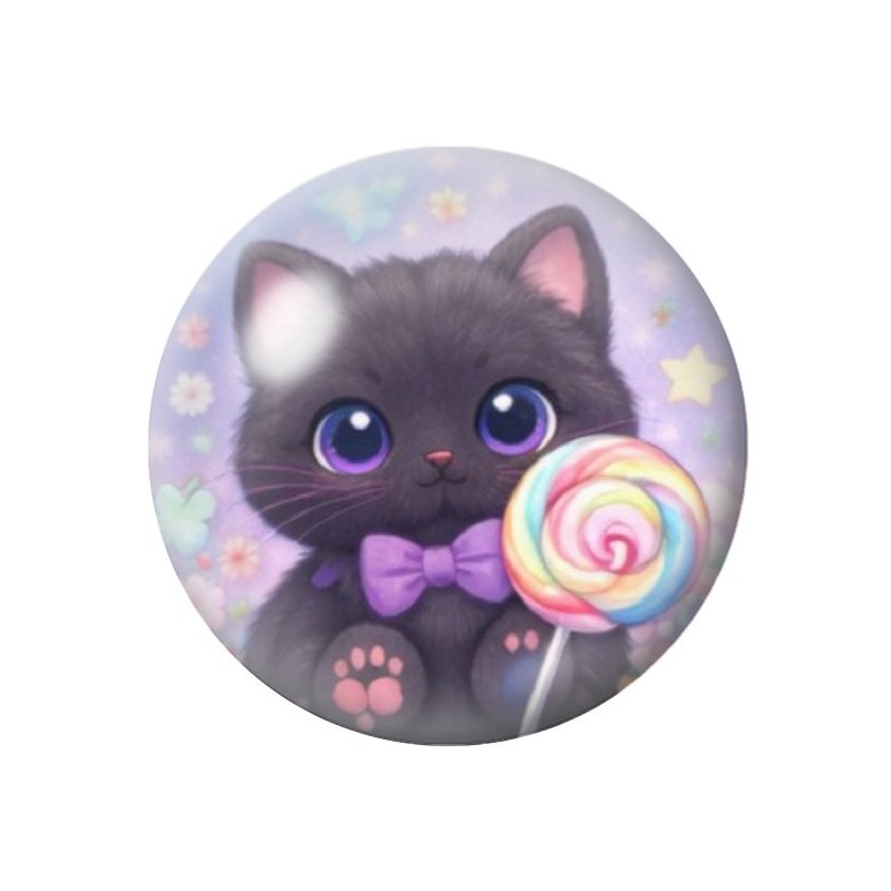 Cabochon en Verre Illustré Chat 12 à 25mm