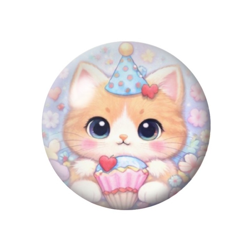 Cabochon en Verre Illustré Chat 12 à 25mm