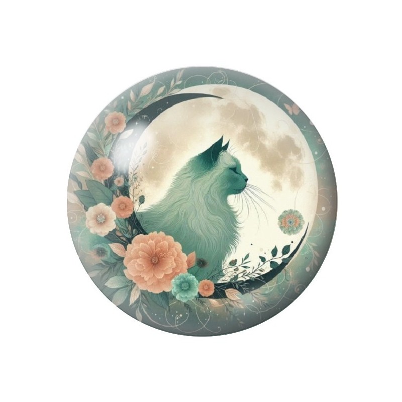 Cabochon en Verre Illustré Chat 12 à 25mm