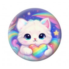 Cabochon en Verre Illustré Chat 12 à 25mm pour la création de bijoux fantaisie - DIY