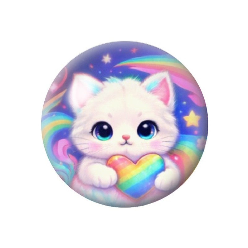 Cabochon en Verre Illustré Chat 12 à 25mm
