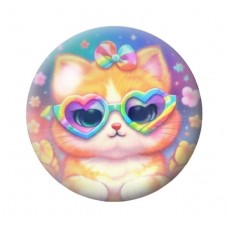 Cabochon en Verre Illustré Chat 12 à 25mm pour la création de bijoux fantaisie - DIY