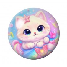 Cabochon en Verre Illustré Chat 12 à 25mm pour la création de bijoux fantaisie - DIY