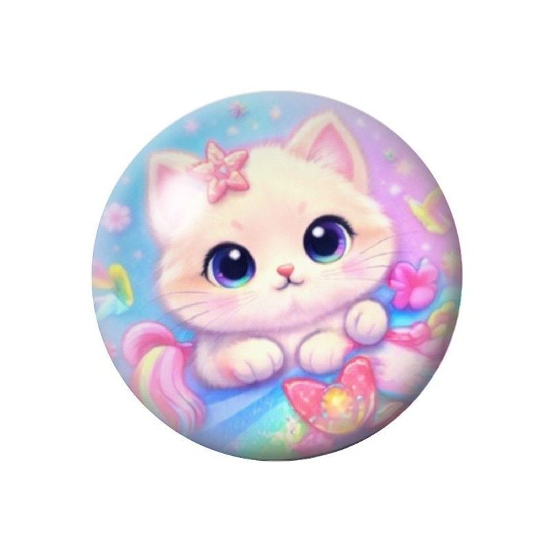 Cabochon en Verre Illustré Chat 12 à 25mm