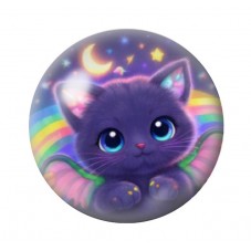 Cabochon en Verre Illustré Chat 12 à 25mm pour la création de bijoux fantaisie - DIY