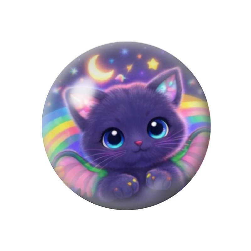 Cabochon en Verre Illustré Chat 12 à 25mm