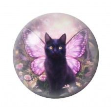 Cabochon en Verre Illustré Chat 12 à 25mm pour la création de bijoux fantaisie - DIY