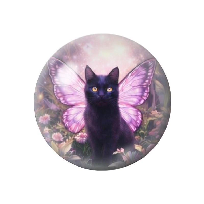 Cabochon en Verre Illustré Chat 12 à 25mm