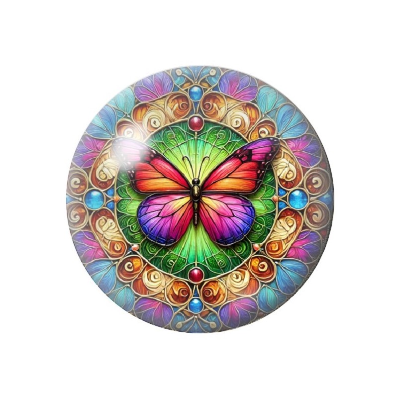 Cabochon en Verre Illustré Papillon 12 à 25mm