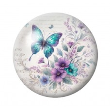 Cabochon en Verre Illustré Papillons 12 à 25mm pour la création de bijoux fantaisie - DIY