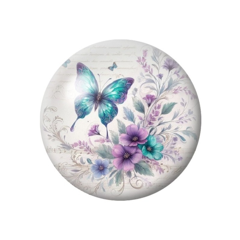 Cabochon en Verre Illustré Papillons 12 à 25mm
