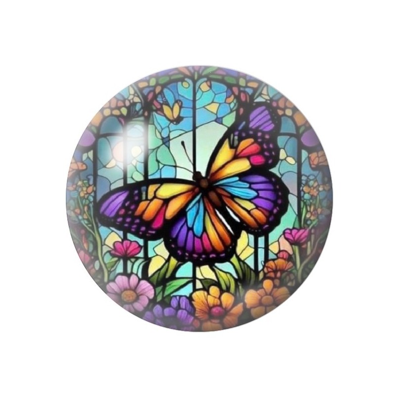Cabochon en Verre Illustré Papillon 12 à 25mm