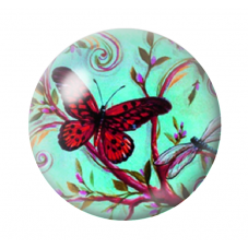 Cabochon en Verre Illustré Papillon 12 à 25mm pour la création de bijoux fantaisie - DIY