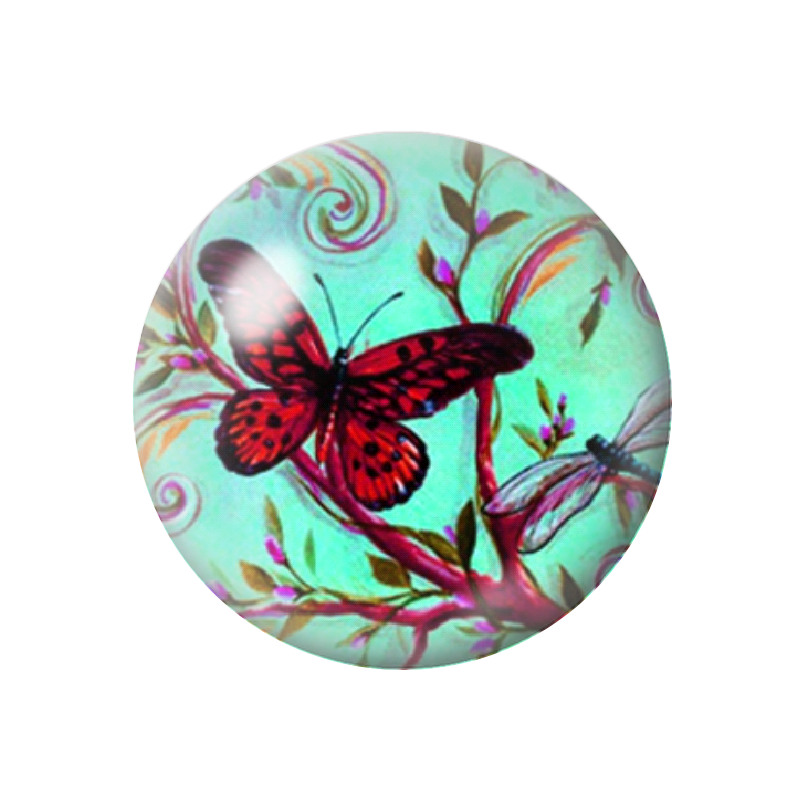 Cabochon en Verre Illustré Papillon 12 à 25mm