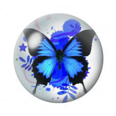 Cabochon en Verre Illustré Papillon 12 à 25mm pour la création de bijoux fantaisie - DIY