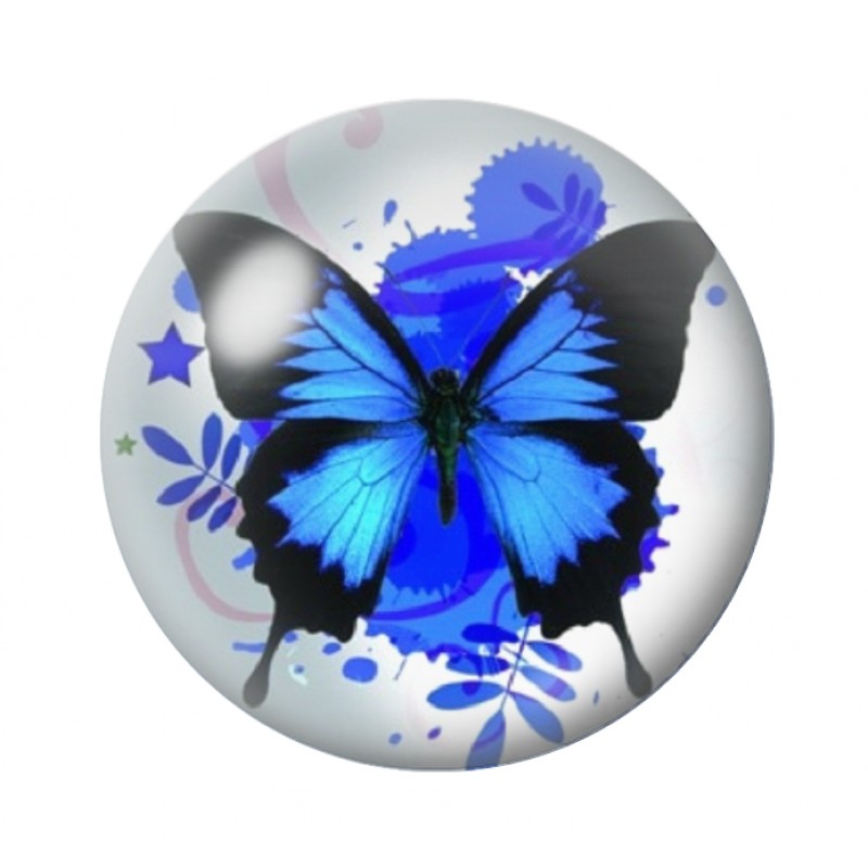 Cabochon en Verre Illustré Papillon 12 à 25mm