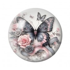 Cabochon en Verre Illustré Papillon 12 à 25mm pour la création de bijoux fantaisie - DIY