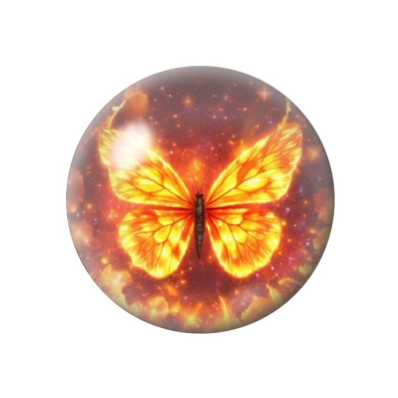 Cabochon en Verre Illustré Papillon 12 à 25mm