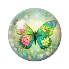 Cabochon en Verre Illustré Papillon 12 à 25mm pour la création de bijoux fantaisie - DIY