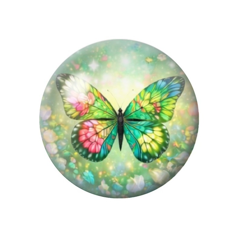 Cabochon en Verre Illustré Papillon 12 à 25mm