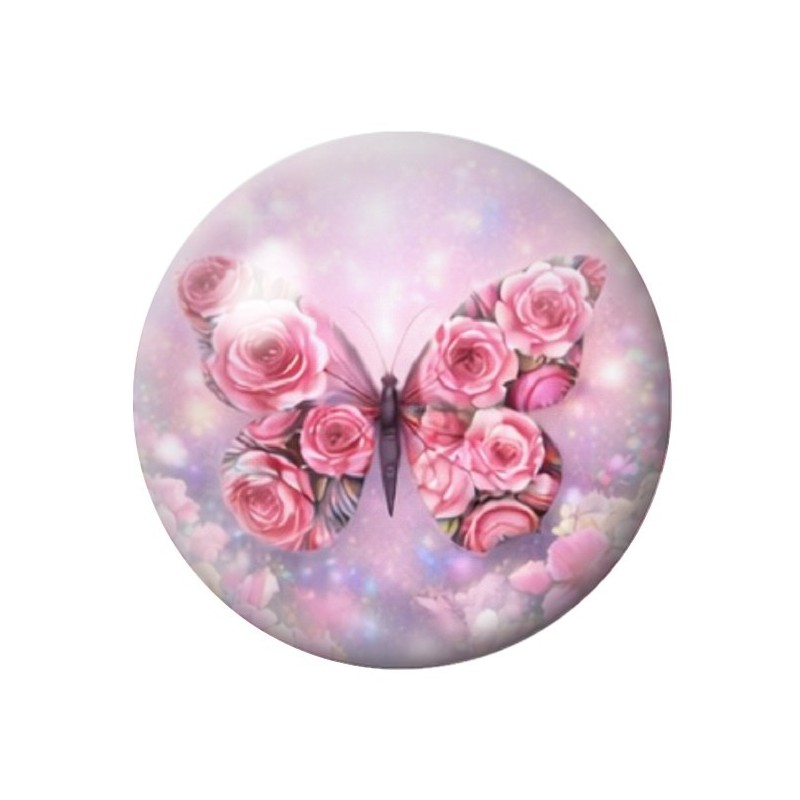 Cabochon en Verre Illustré Papillon 12 à 25mm