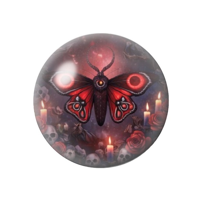 CCabochon en Verre Illustré Papillon Gothique 12 à 25mm