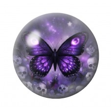 Cabochon en Verre Illustré Papillon 12 à 25mm pour la création de bijoux fantaisie - DIY